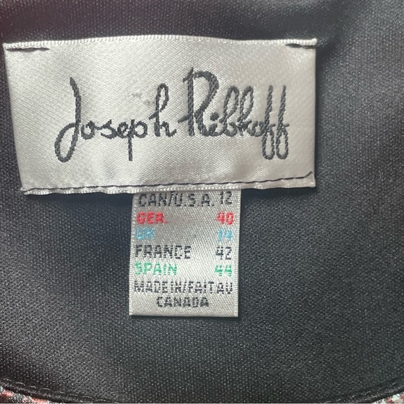 Joseph Ribkoff Colorful Shimmer Dress Size 12 Artsy Abstract Art To Wear Disco - Picture 5 of 8